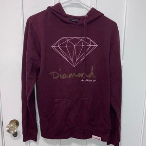 diamond supply co maroon hoodie